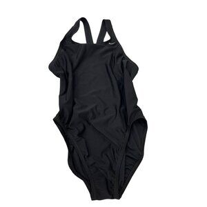 Nike NX Womens Black One-Piece Performance Swimsuit Size 14 SKU 8510